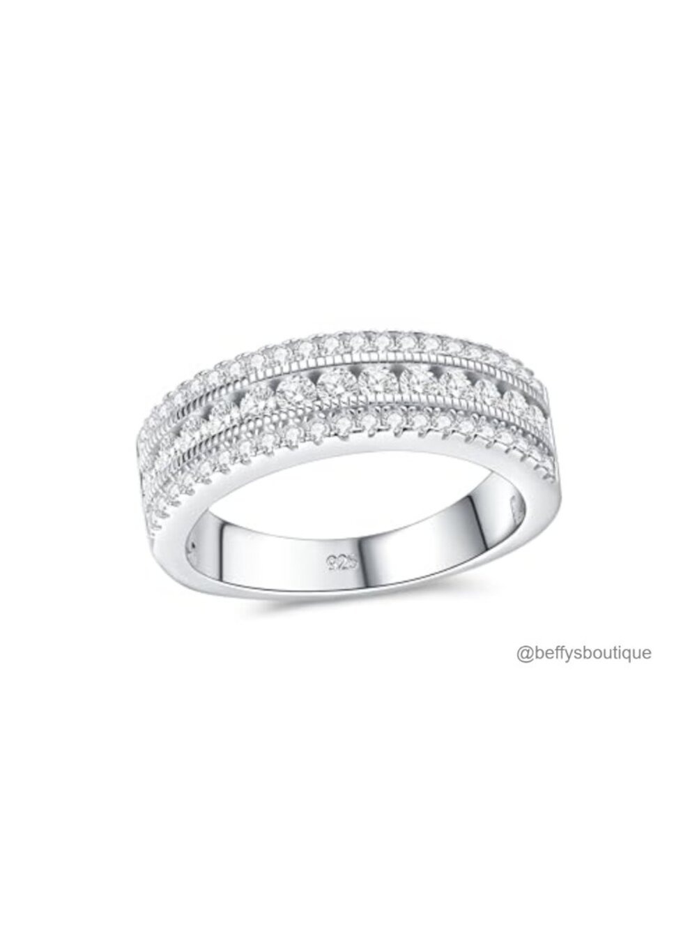 Moissanite Wedding Band Eternity Ring 925 Sterling Silver Women